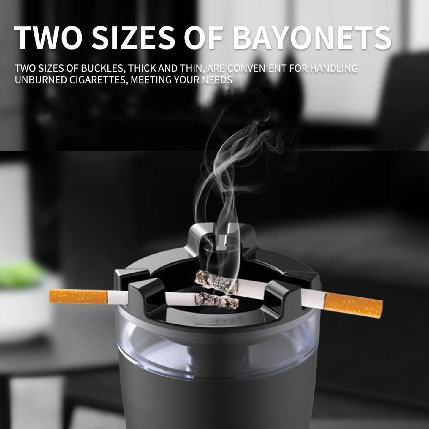 Windproof Car Cigarette Ashtray with Lid & Water Tank