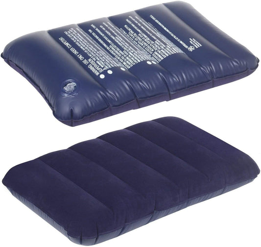 Portable Velvet Air Pillow – Inflatable Camping & Travel Cushion (Pack of 2, Blue)
