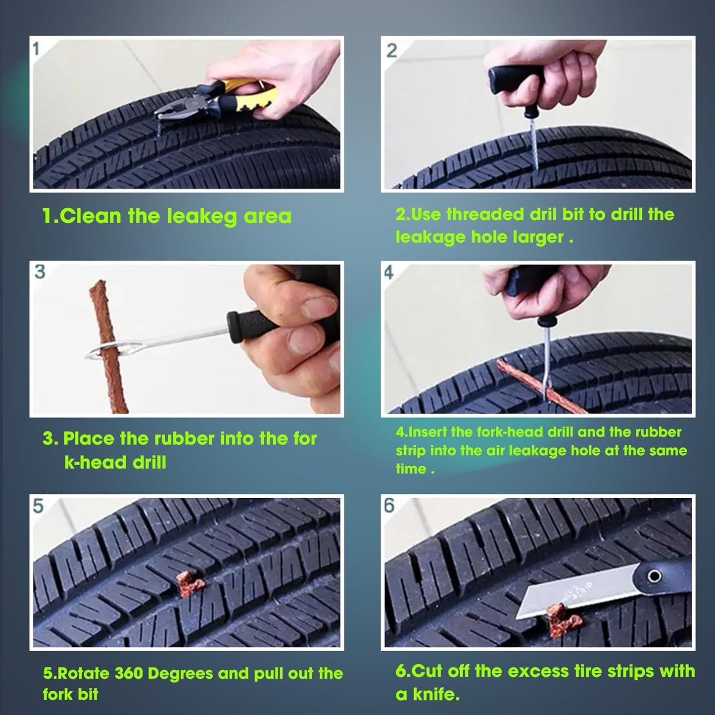 All-in-One Car Tyre Puncture Repair Kit – Fast Tubeless Tyre Plug Solution