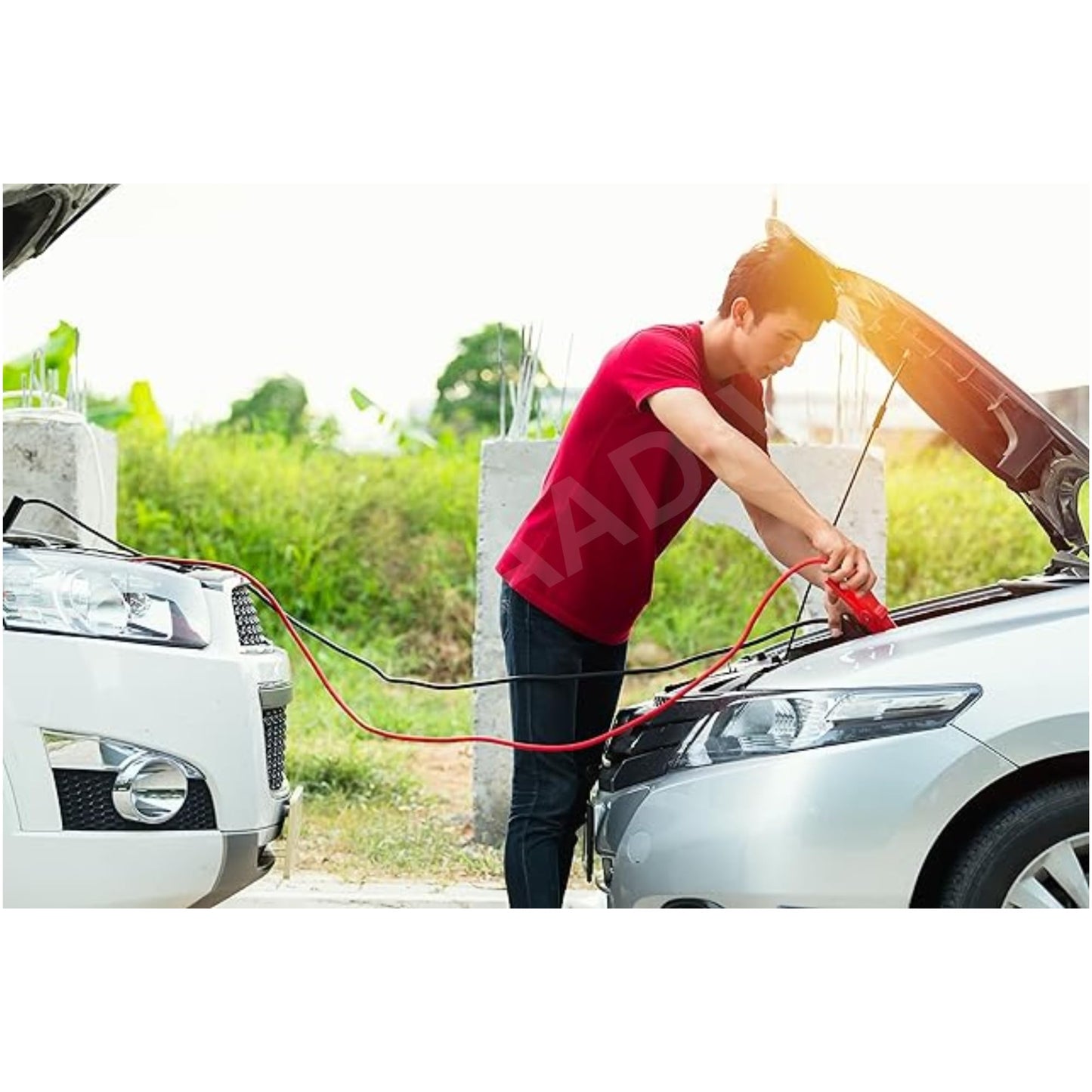 Heavy Duty Car Battery Jumper Cable – Emergency Booster Cable with Alligator Clamps (7 FT)
