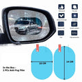 Car Rear View Mirror Anti Fog Film (Oval 2 PCS) | Waterproof Anti-Rain Mirror Protector | Anti-Glare, Anti-Scratch Nano Coating Film | Clear Vision Side Mirror Protection for Cars & SUVs