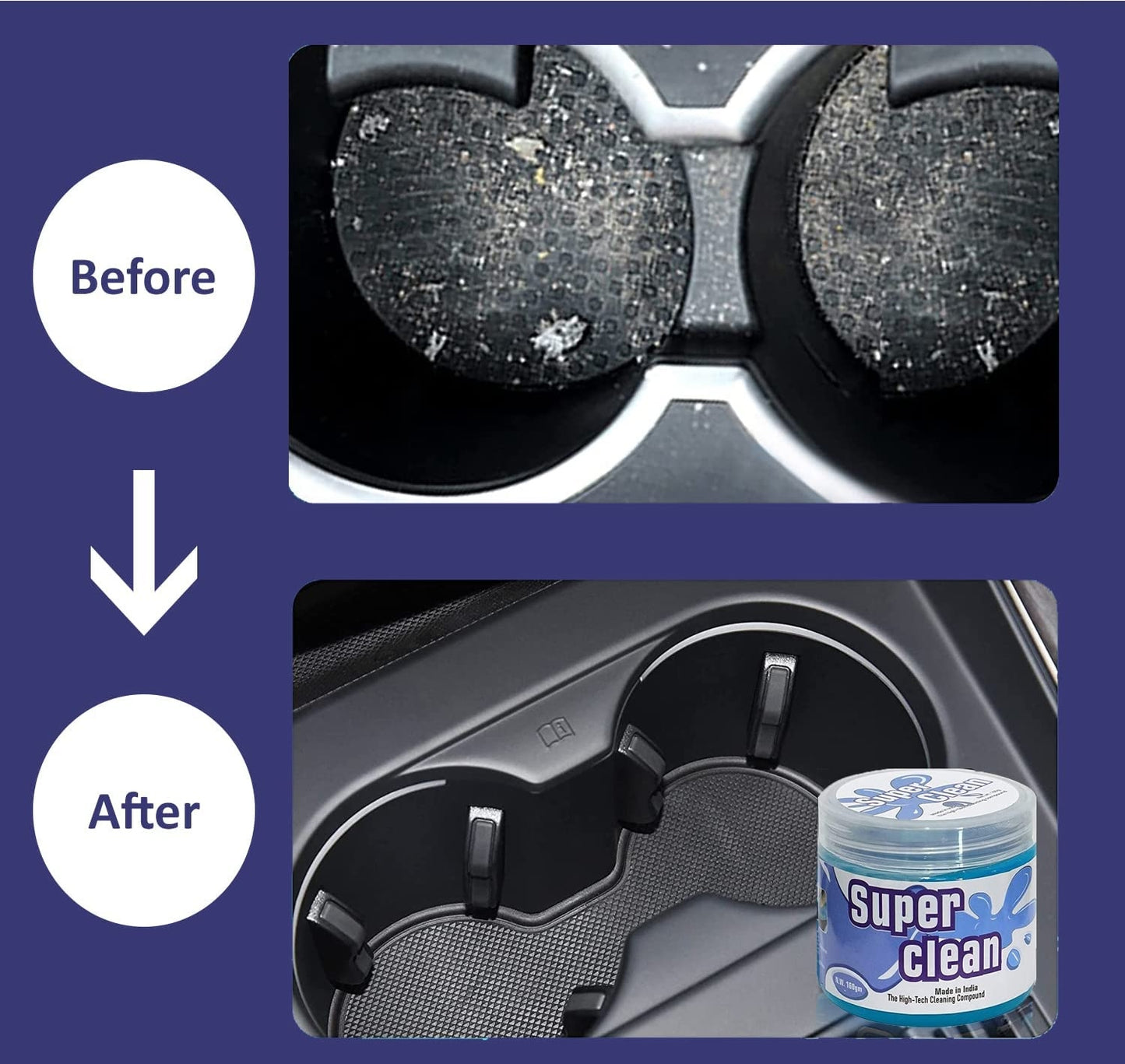 Car Interior Cleaning Gel 160gm (Pack of 2) – Reusable Dust Cleaner for AC Vents, Keyboard, Laptop & Dashboard