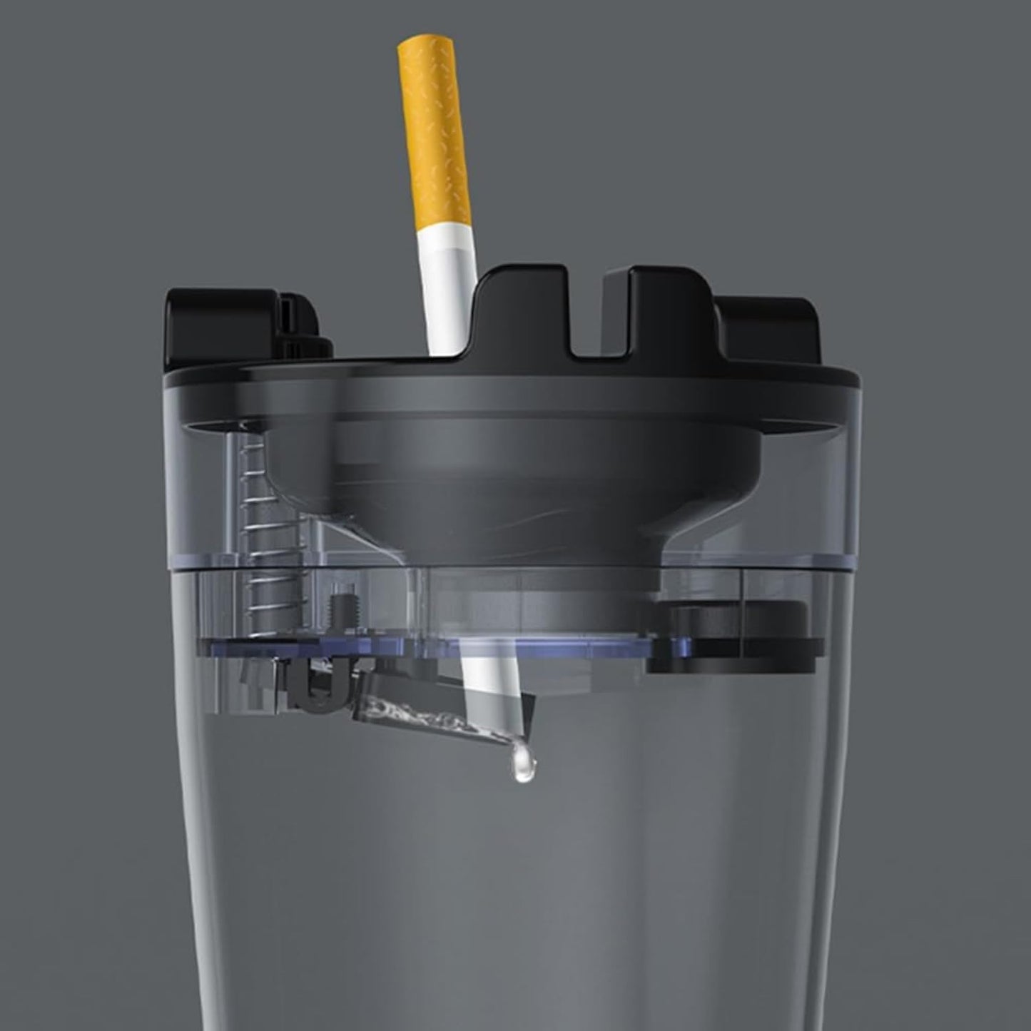 Windproof Car Cigarette Ashtray with Lid & Water Tank