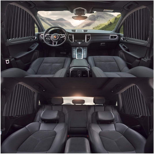 Magnetic Car Window Curtains (4 Pcs) – Side Window Sun Shade & Privacy Cover, Removable Car Sun Protection Screen (Black)