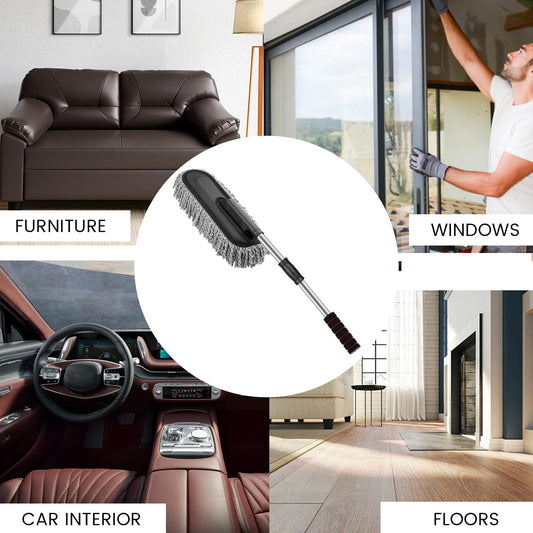 Soft Microfiber Car Duster with Extendable Handle – Scratch-Free Cleaning Brush