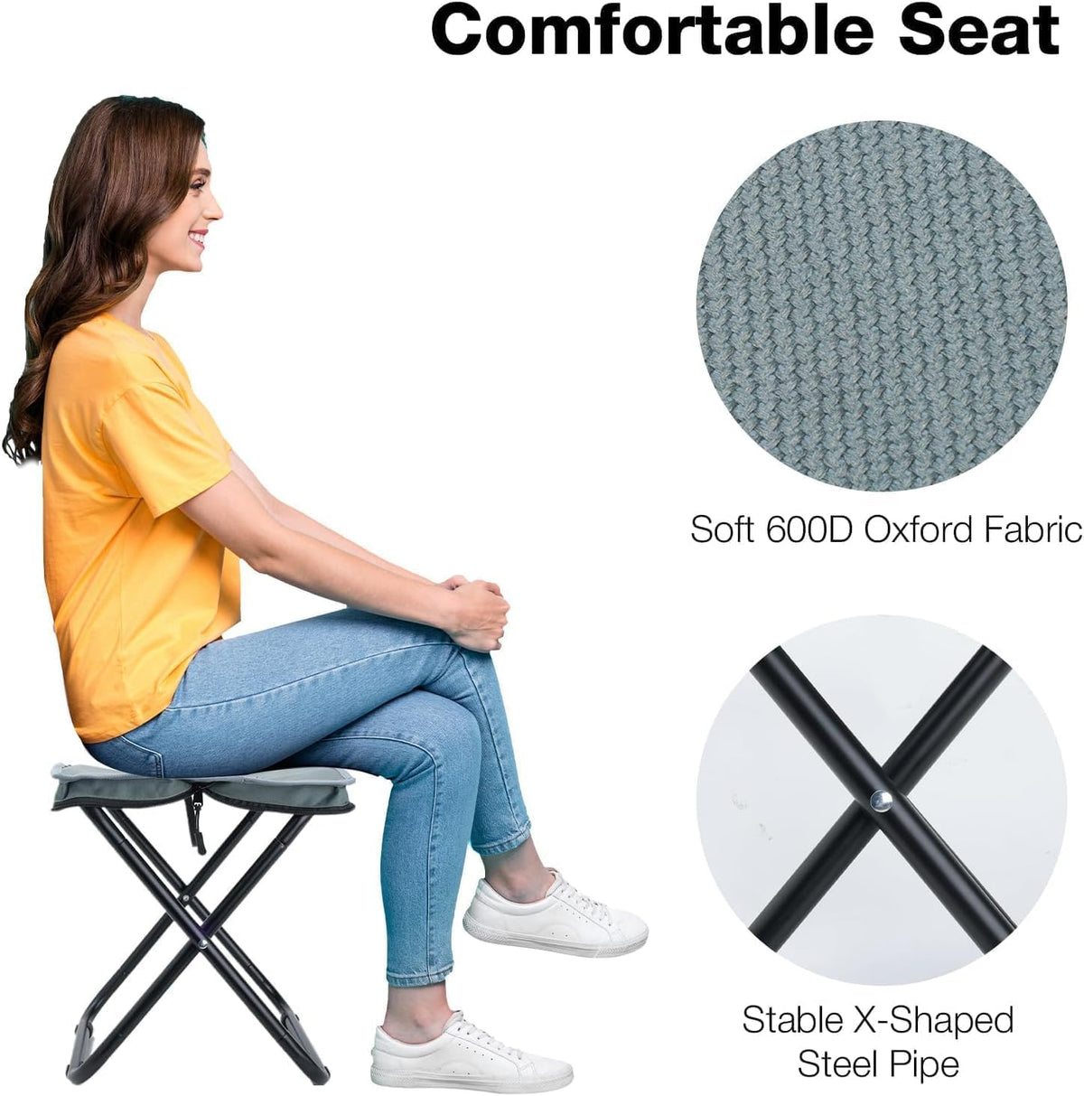 Portable Folding Stool – Lightweight Foldable Seat for Camping, Travel, Picnic & Outdoor Use
