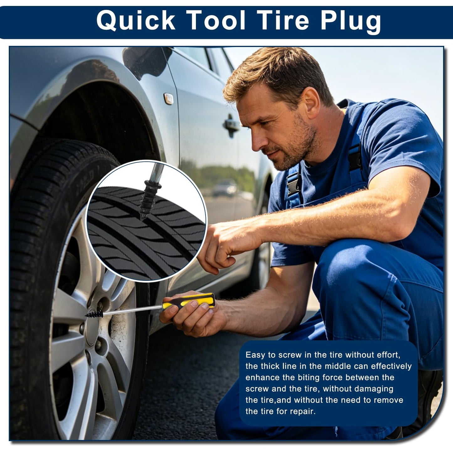 10 PCS Tire Repair Rubber Nails – Emergency Tubeless Tyre Puncture Repair Plugs, Quick Self-Service Tyre Repair Screws for Cars, Bikes, Scooters & SUVs