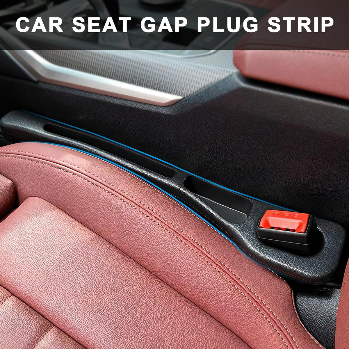 Car Seat Gap Filler for Car | 2-Piece Seat Gap Organizer with Storage Slots | Prevents Items from Falling Between Seats | Black