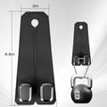 Leather Car Seat Headrest Hook (Pack of 2) – Double Hook Car Hanger for Bags, Purse, Grocery & Essentials | Premium Car Seat Organizer (Black)