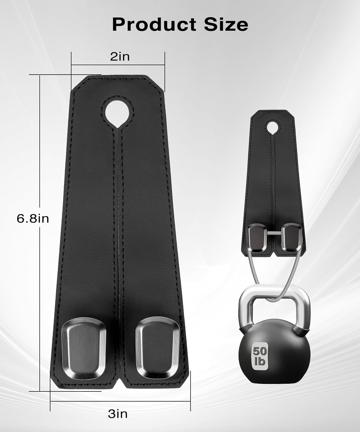 Leather Car Seat Headrest Hook (Pack of 2) – Double Hook Car Hanger for Bags, Purse, Grocery & Essentials | Premium Car Seat Organizer (Black)