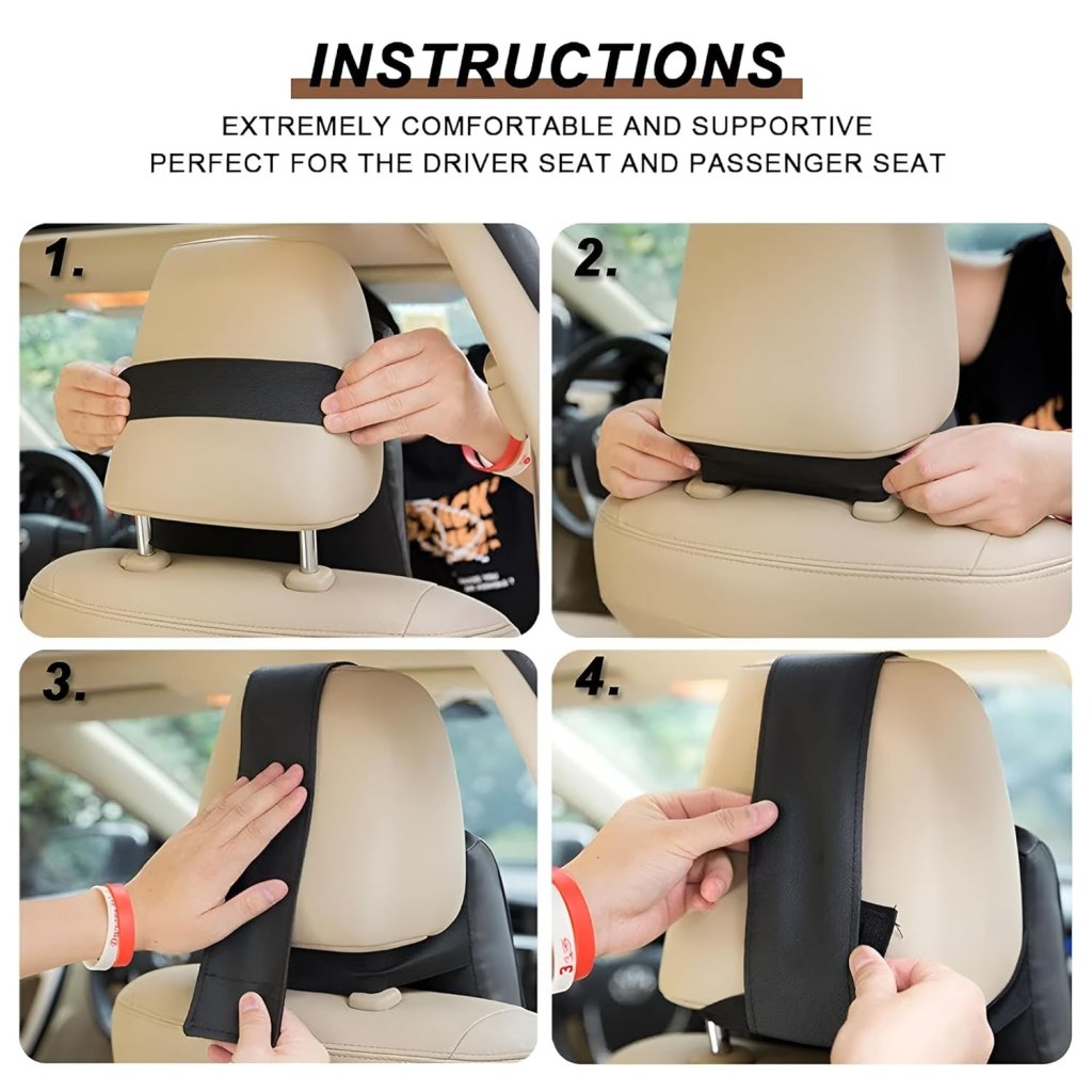 Memory Foam Car Neck Rest Pillow – Comfortable Neck & Cervical Support (Pack of 1)