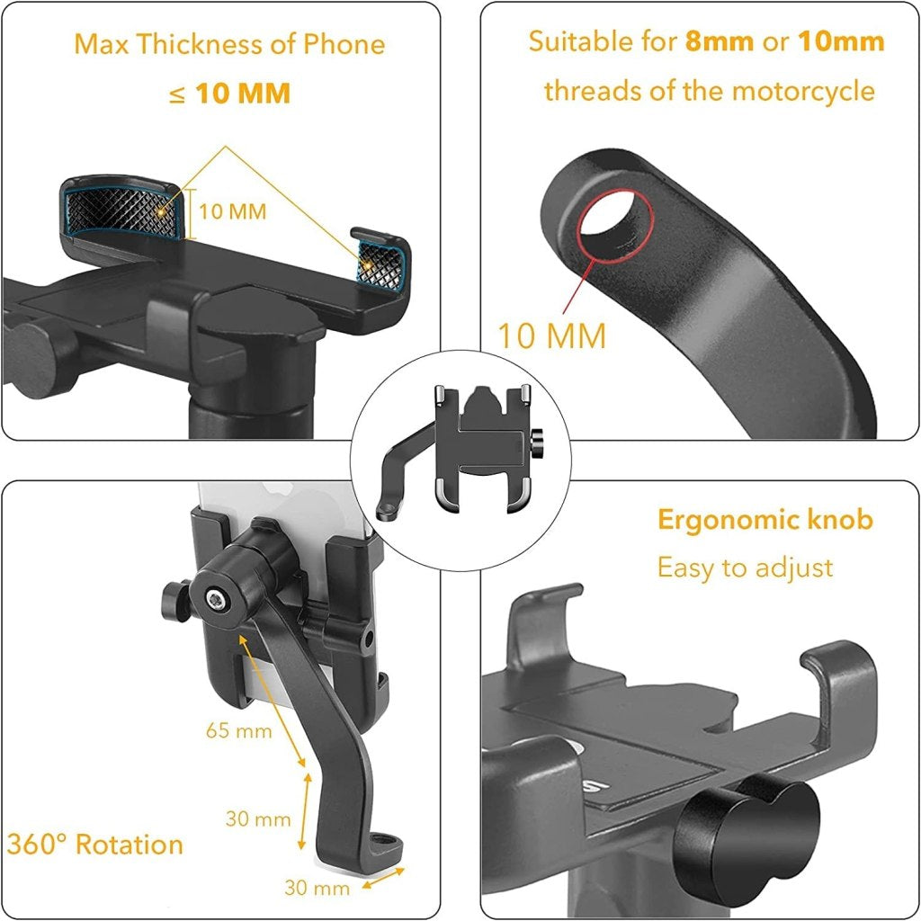 Bike Mobile Holder for Handlebar – 360° Rotatable Phone Stand