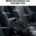 5-in-1 Car Armrest Cushion with 2 Cup Holders, Phone Holder, Tissue Holder & Storage Pocket | Black