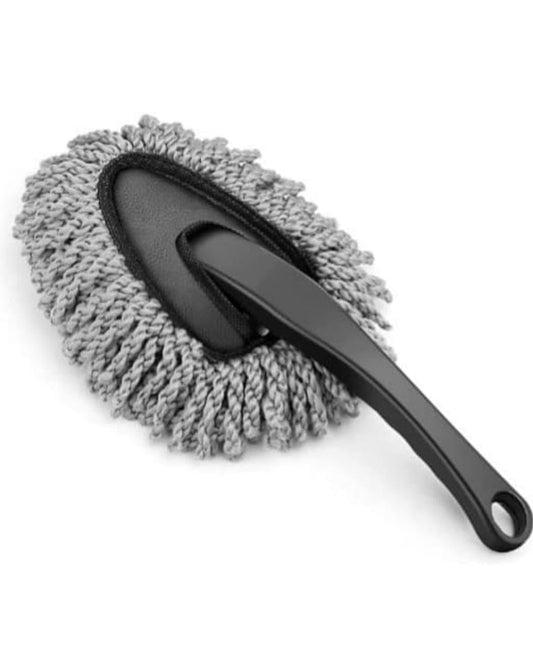 Multipurpose Mini Microfiber Car Duster Brush with Handle – Interior & Exterior Cleaning Mop for Car & Home (Black)