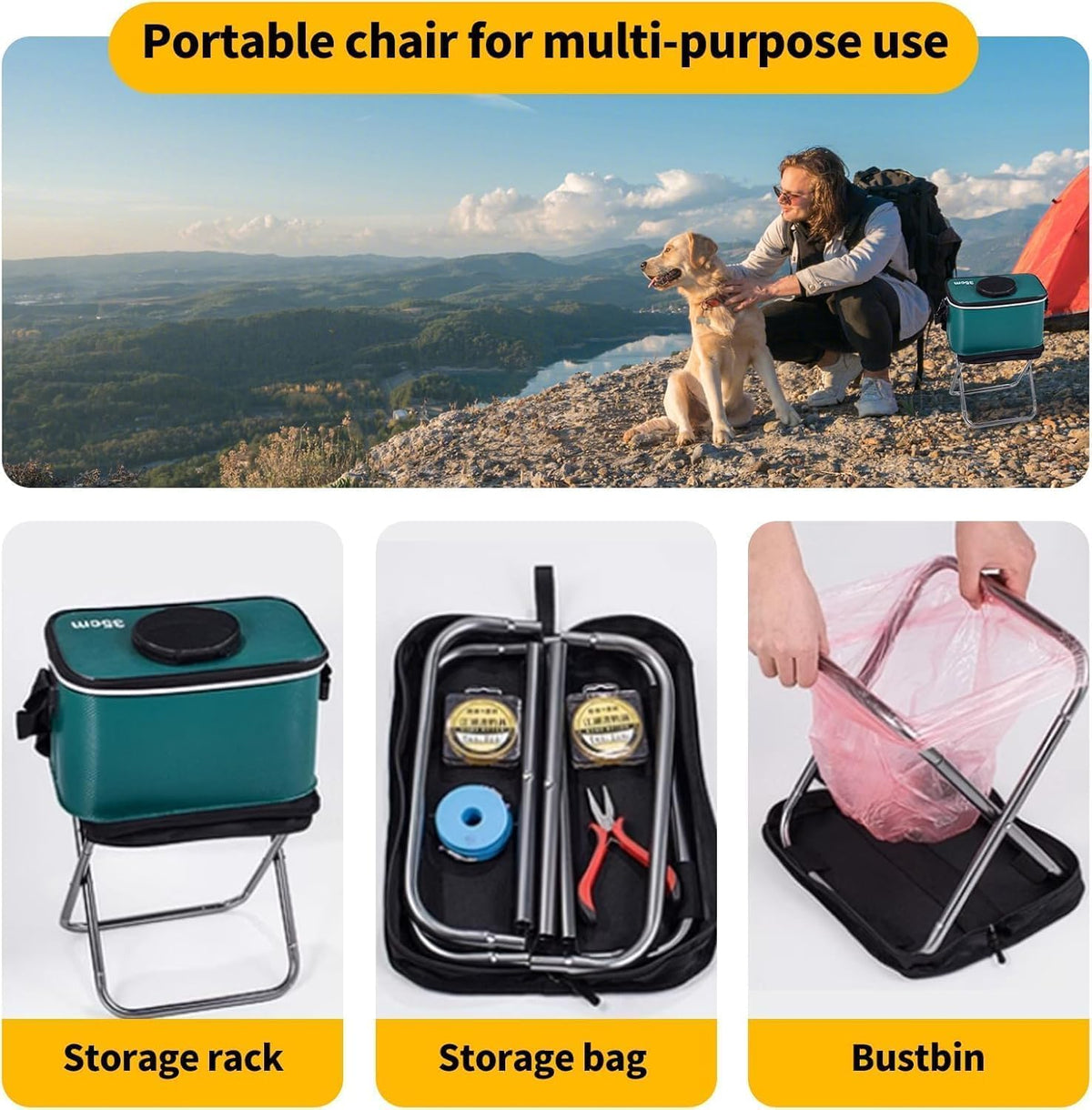 Portable Folding Stool – Lightweight Foldable Seat for Camping, Travel, Picnic & Outdoor Use