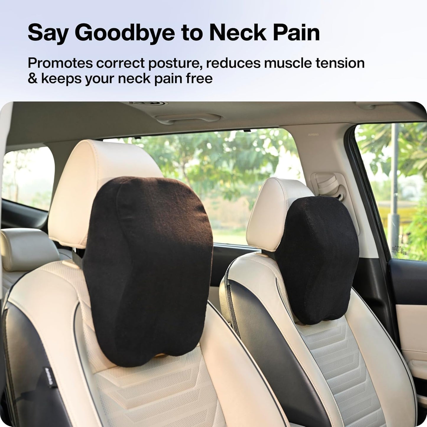 Memory Foam Car Neck Rest Pillow – Comfortable Neck & Cervical Support (Pack of 1)