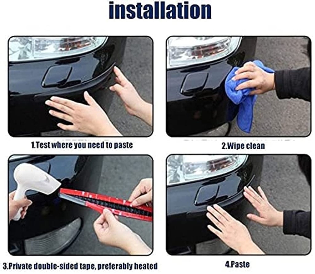 Car Bumper Scratch Guard – Carbon Style Protector (Set of 4)