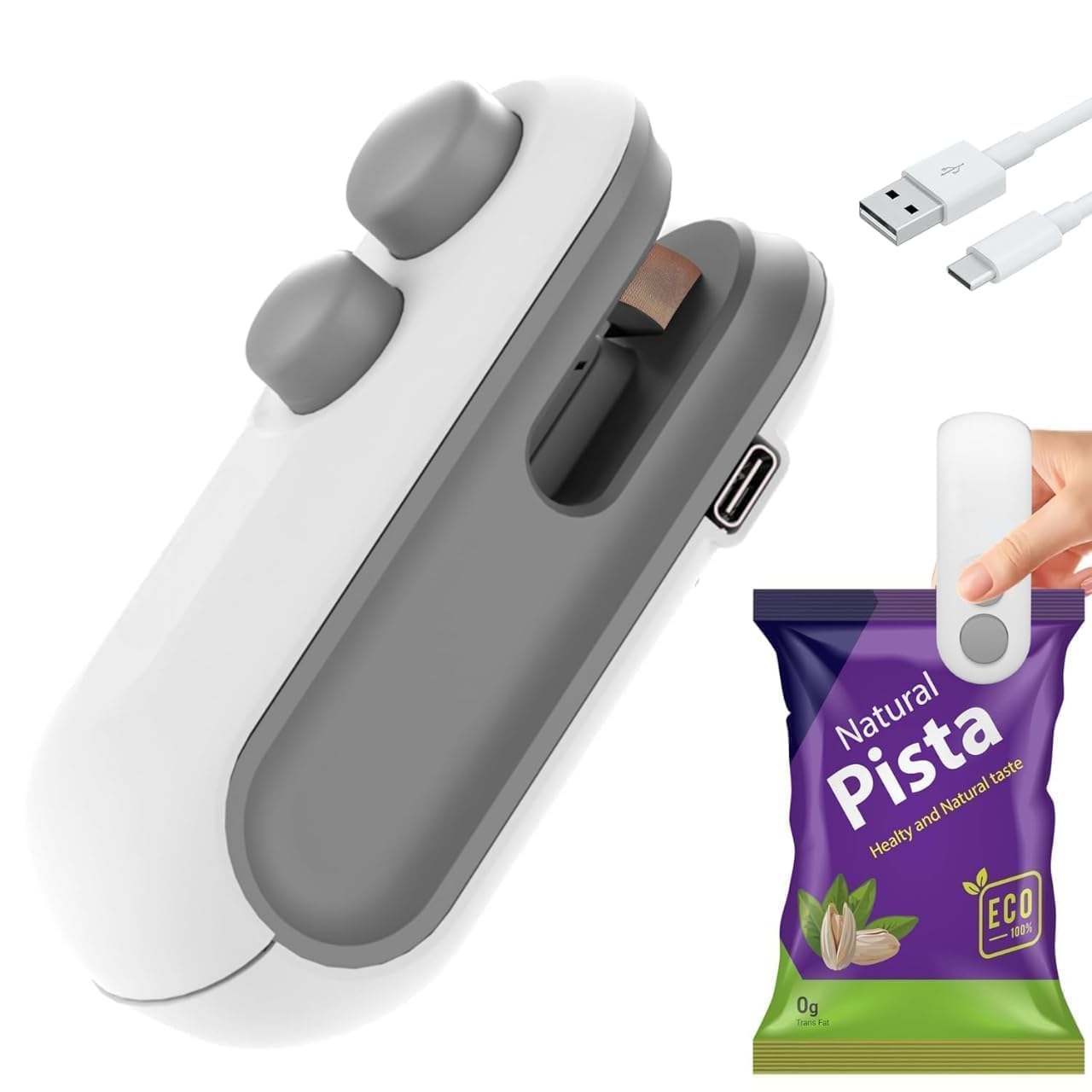 Portable Handheld Sealer Machine for Food Packets – USB Rechargeable