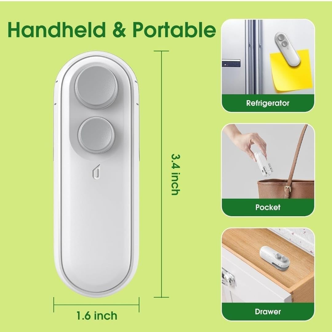 Portable Handheld Sealer Machine for Food Packets – USB Rechargeable