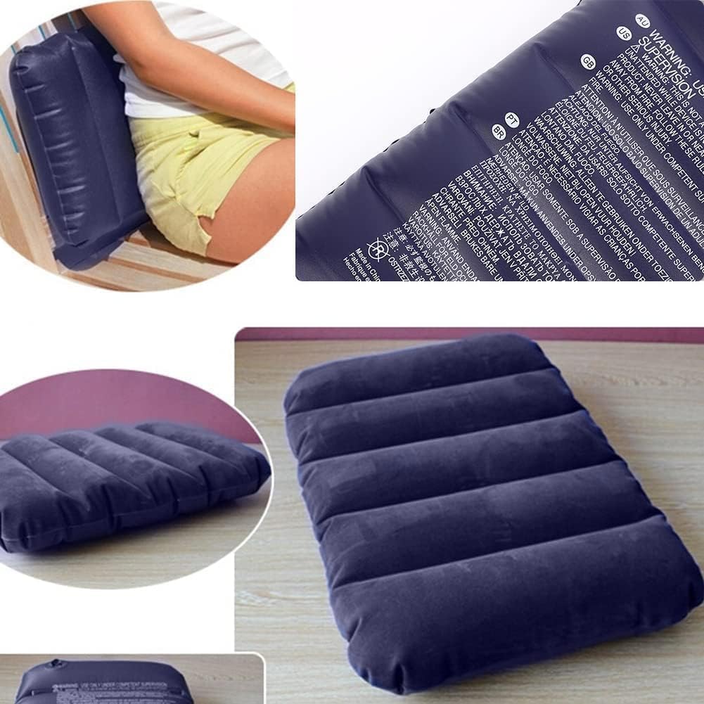 Portable Velvet Air Pillow – Inflatable Camping & Travel Cushion (Pack of 2, Blue)