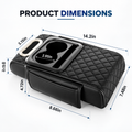 5-in-1 Car Armrest Cushion with 2 Cup Holders, Phone Holder, Tissue Holder & Storage Pocket | Black