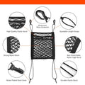 3-Layer Car Mesh Organizer – Seat Back Storage Net & Pet Barrier