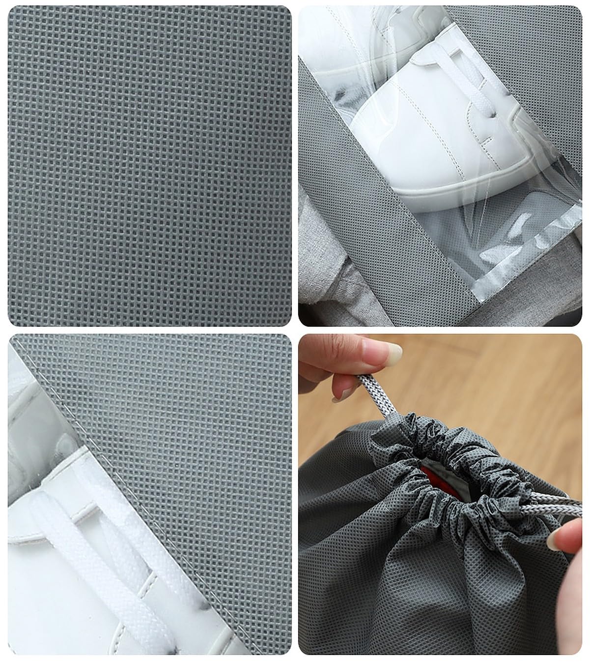 Travel Shoe Storage Bags (Pack of 3) – Drawstring Dustproof Shoe Organizer for Travel & Storage