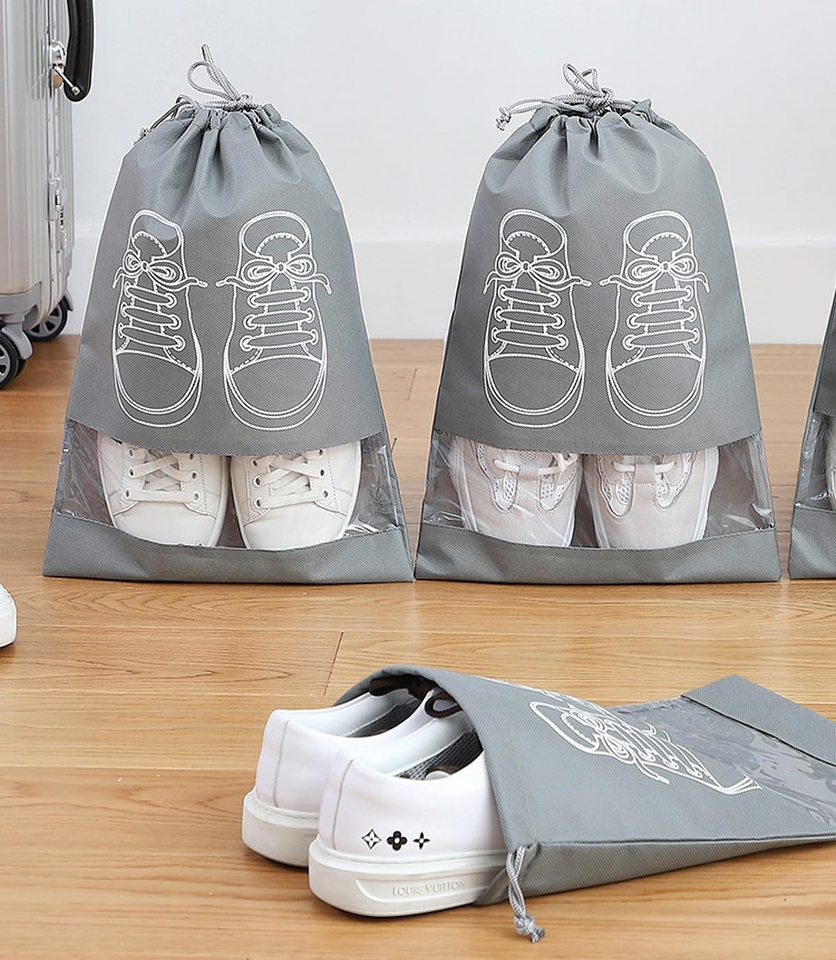 Travel Shoe Storage Bags (Pack of 3) – Drawstring Dustproof Shoe Organizer for Travel & Storage