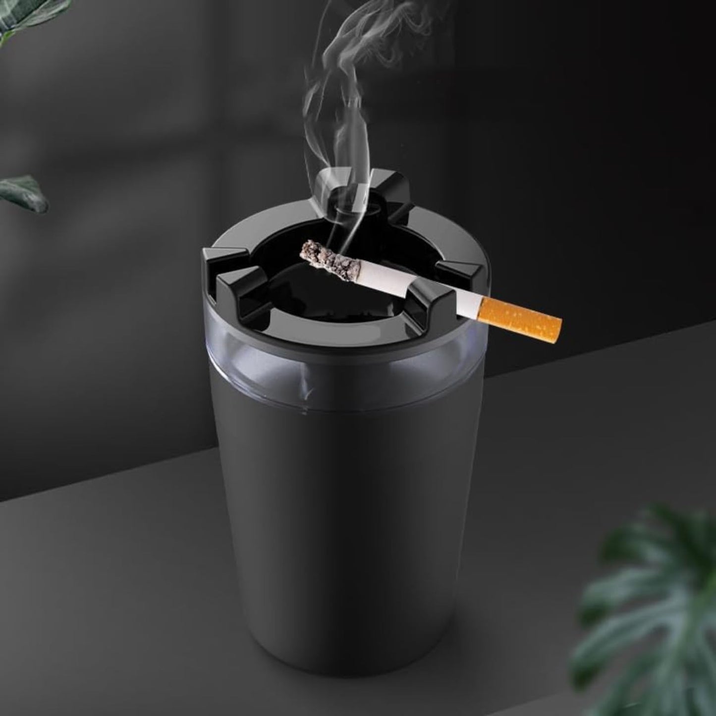 Windproof Car Cigarette Ashtray with Lid & Water Tank
