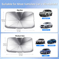 Foldable Car Windshield Sun Shade Umbrella - Heat & UV Protection Sunshade for Front Glass