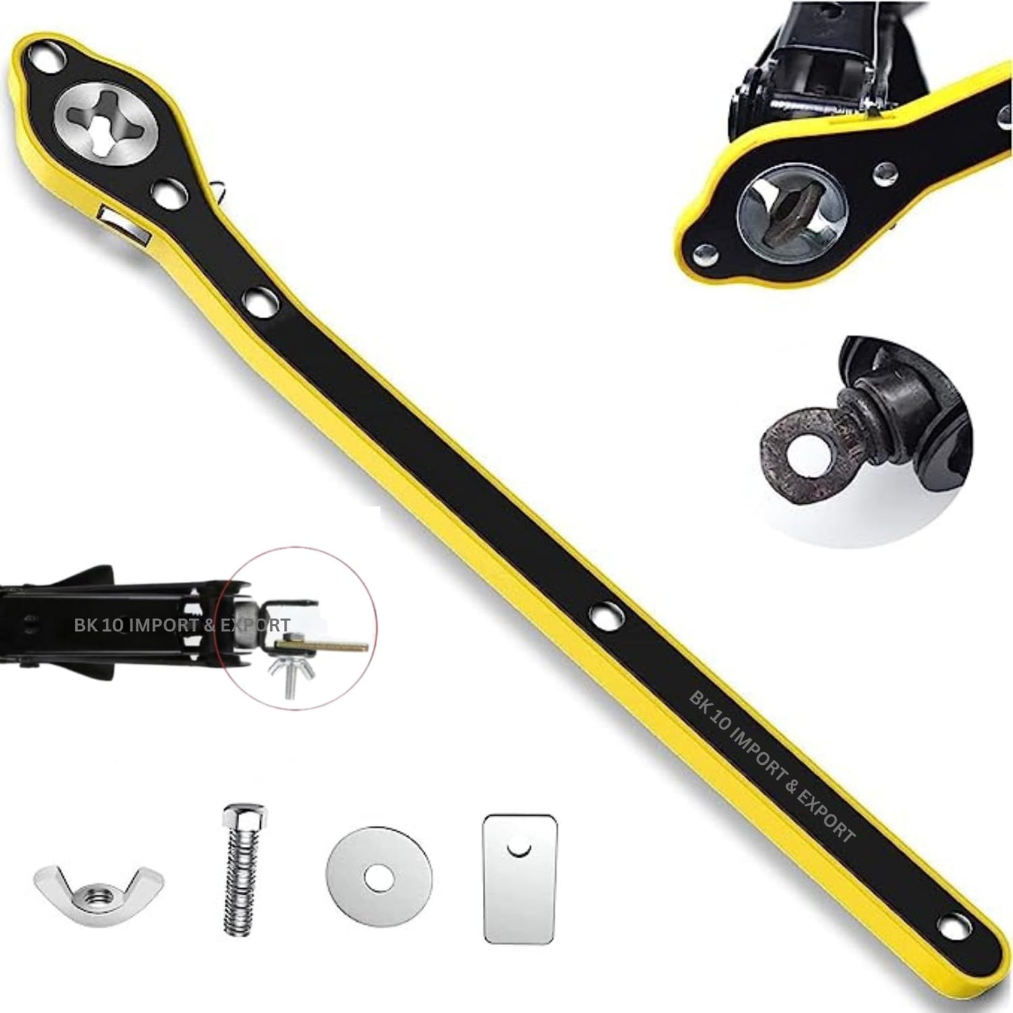 Universal Car Jack Ratchet Wrench – 360° Forward & Reverse Speed Handle Tool