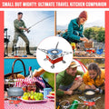 Lightweight Stainless Steel Portable Folding Camping Gas Stove - Outdoor Cooking Stove for Camping, Trekking & Picnic