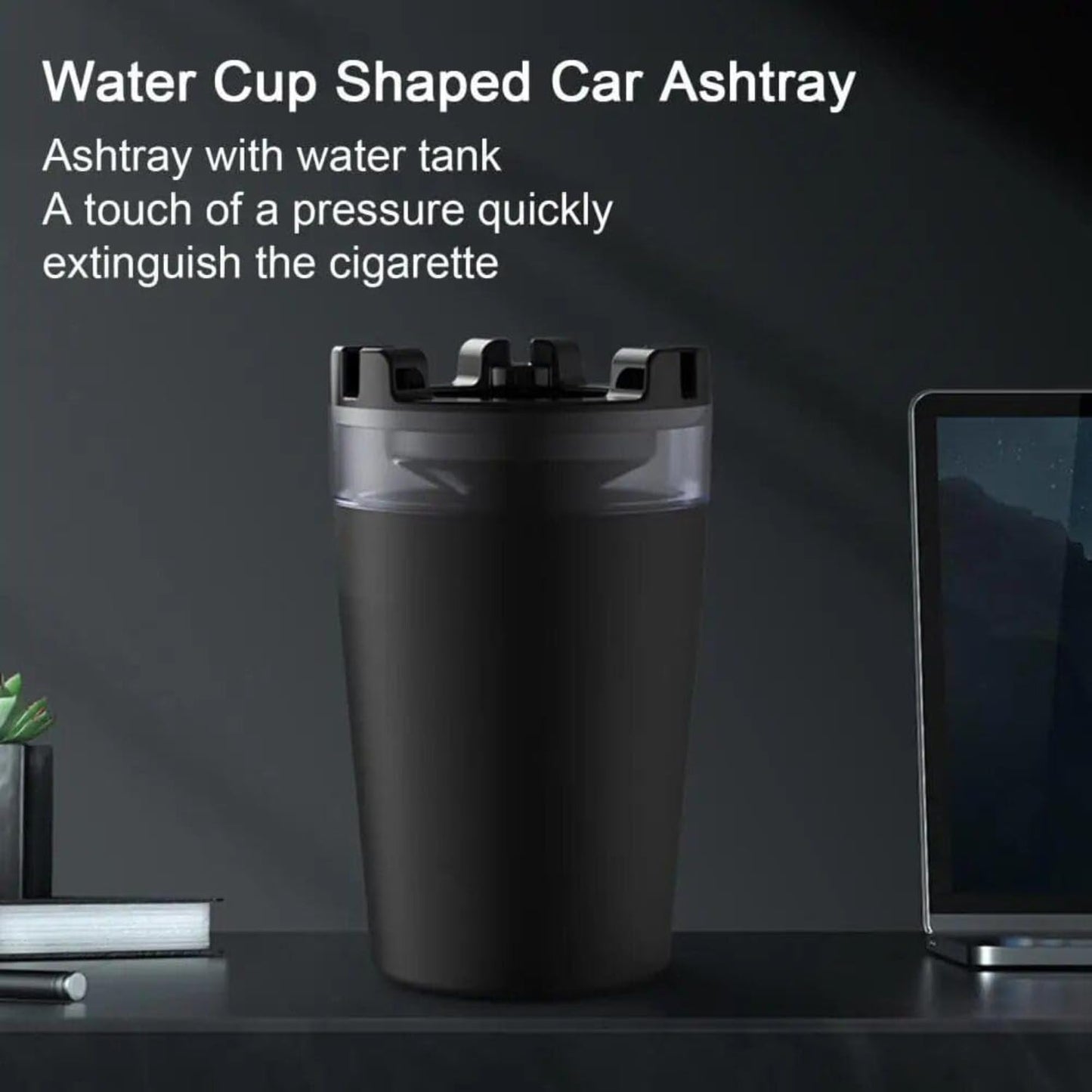 Windproof Car Cigarette Ashtray with Lid & Water Tank