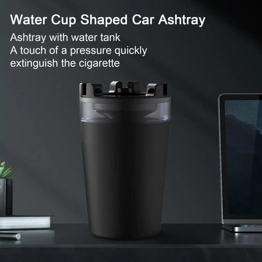 Windproof Car Cigarette Ashtray with Lid & Water Tank