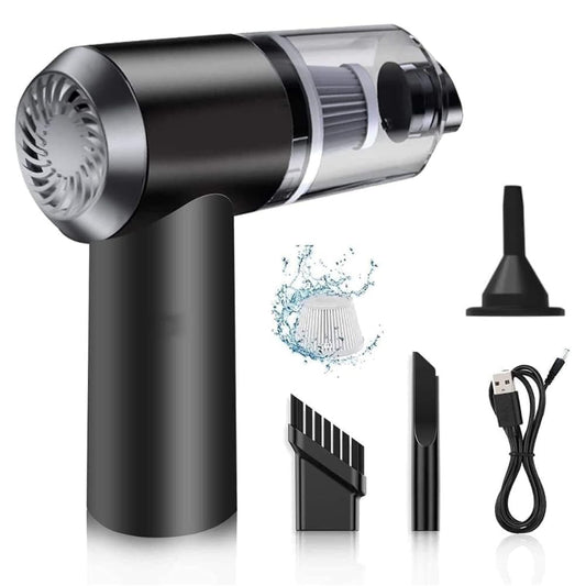 3-in-1 Portable Car Vacuum Cleaner - Wireless USB Rechargeable Handheld Mini Vacuum with Blower, Strong Suction & HEPA Filter