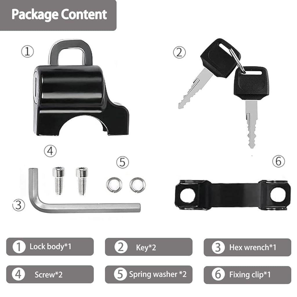 Motorcycle Helmet Lock – Anti-Theft Handlebar Mounted Safety Lock