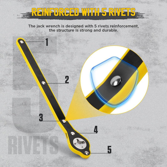 Universal Car Jack Ratchet Wrench – 360° Forward & Reverse Speed Handle Tool