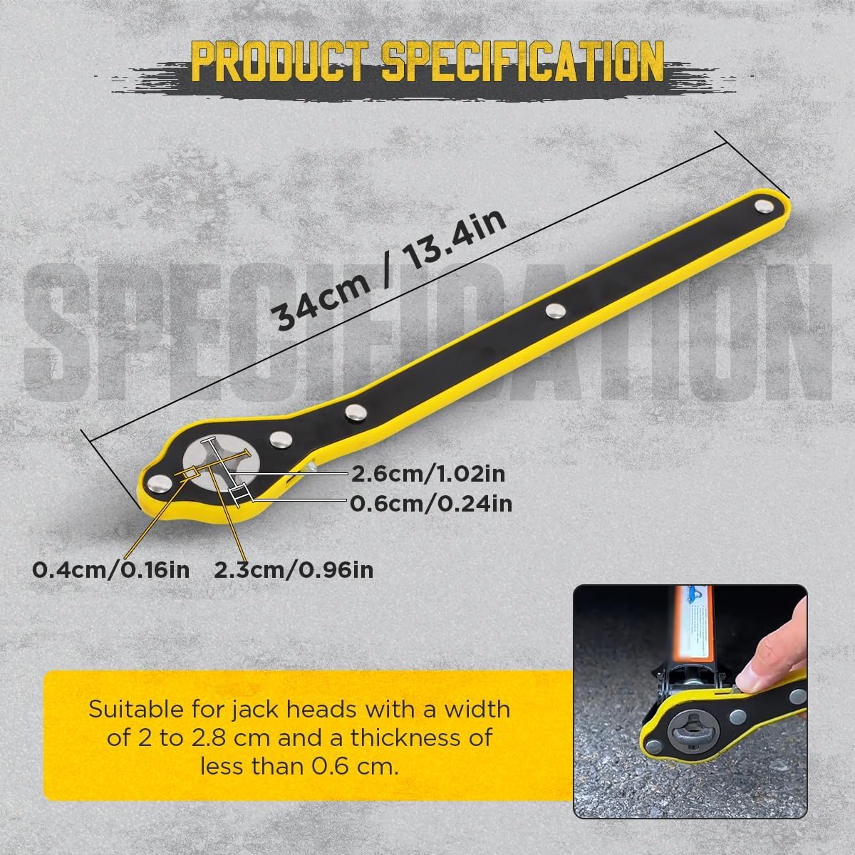 Universal Car Jack Ratchet Wrench – 360° Forward & Reverse Speed Handle Tool