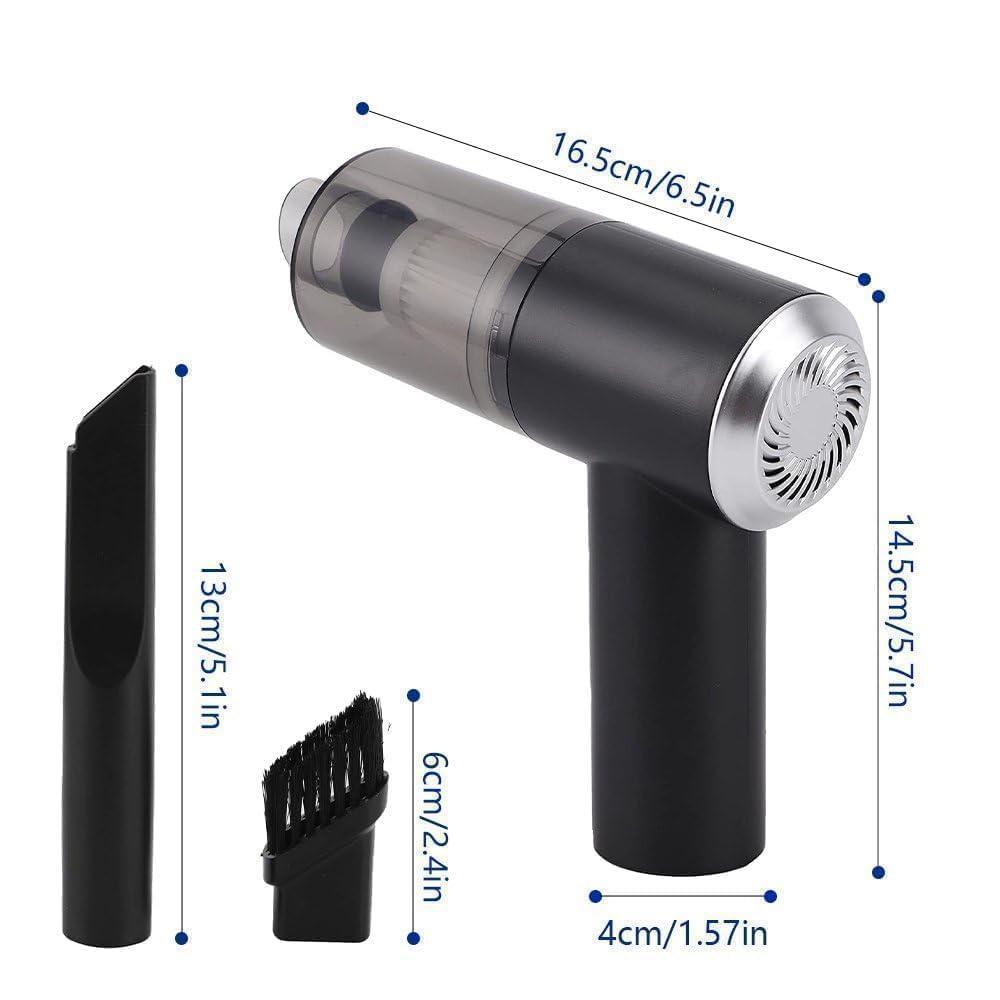 3-in-1 Portable Car Vacuum Cleaner - Wireless USB Rechargeable Handheld Mini Vacuum with Blower, Strong Suction & HEPA Filter