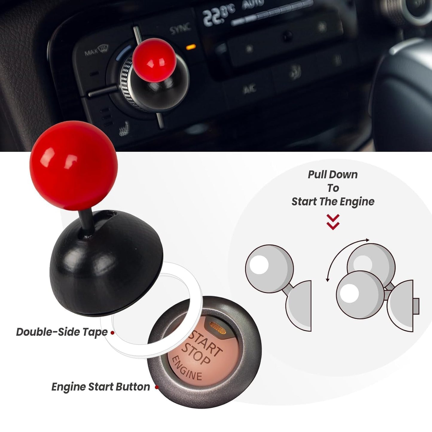 Car Push-To-Start Button Cover – Stylish Interior Protection