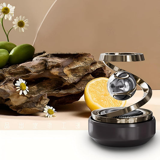 Solar Aroma Car Air Freshener – Rotating Dashboard Perfume Diffuser