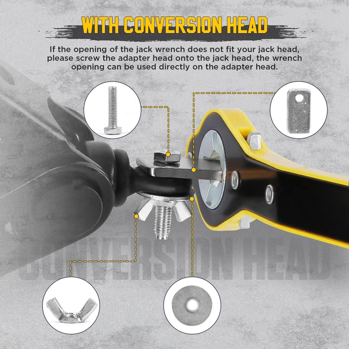 Universal Car Jack Ratchet Wrench – 360° Forward & Reverse Speed Handle Tool