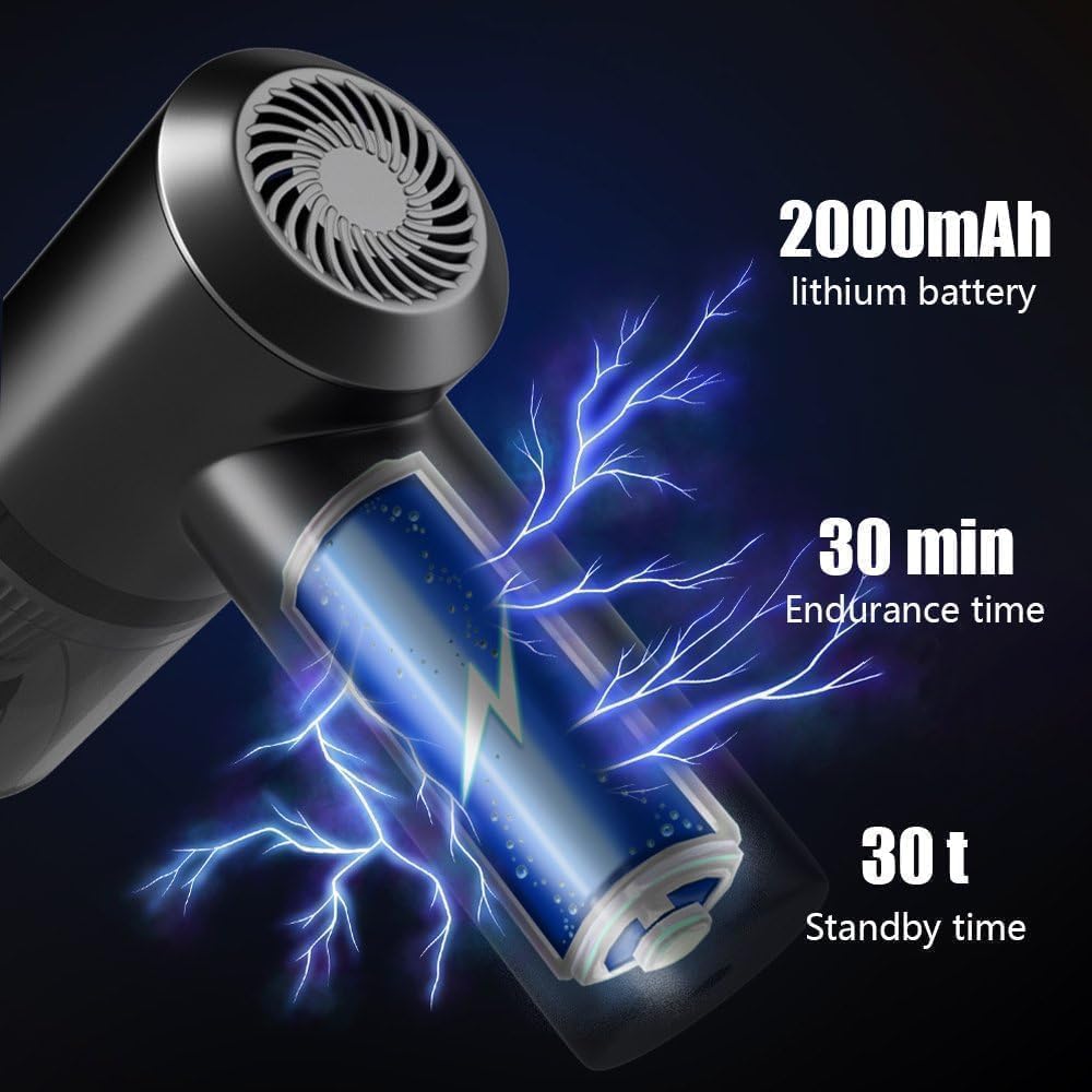 3-in-1 Portable Car Vacuum Cleaner - Wireless USB Rechargeable Handheld Mini Vacuum with Blower, Strong Suction & HEPA Filter